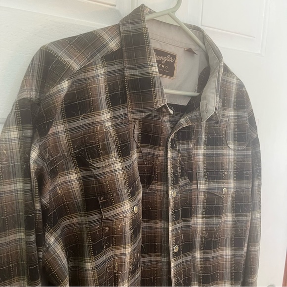Wrangler Retro factory bleached Western Wear plaid pearl snap button shi… - Picture 5 of 9
